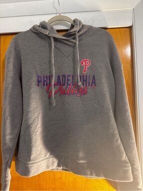 Fanatics Gray Fleece Pullover Hoodie with White Logo
